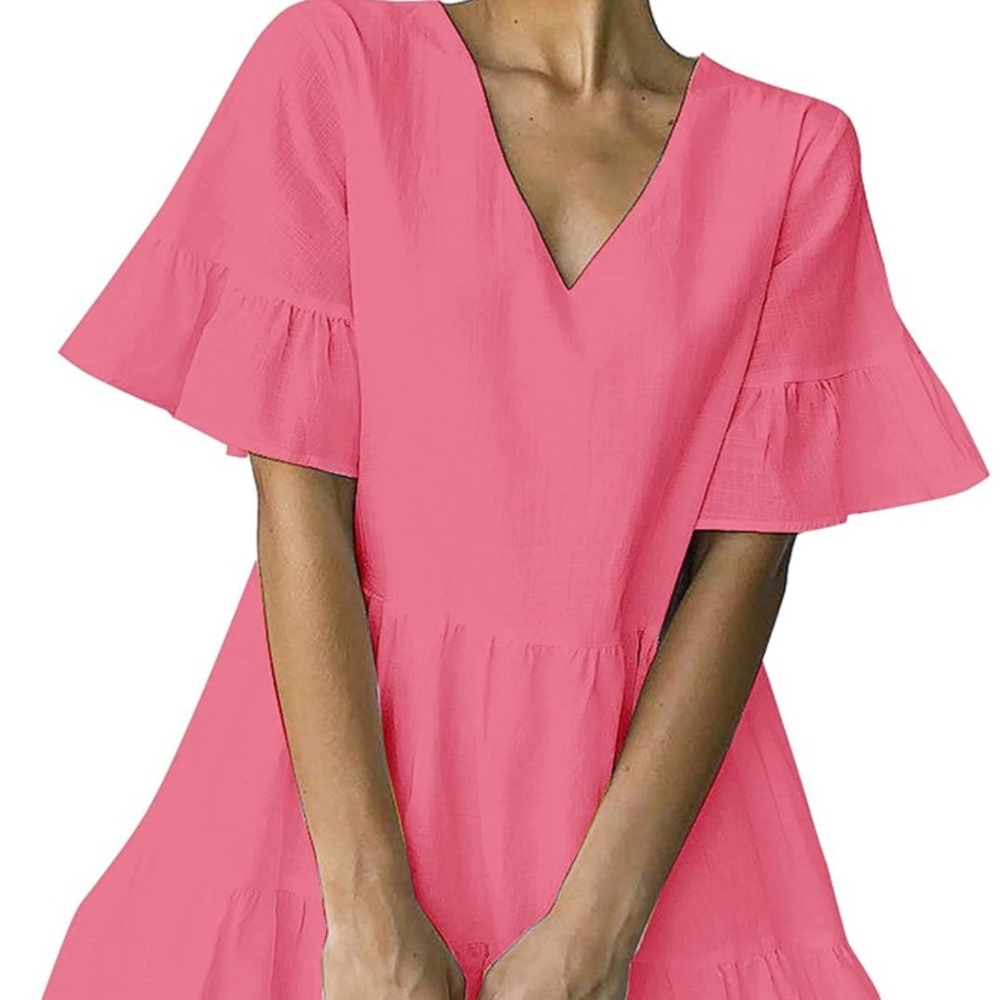 Pink shift dress with pockets Size Small